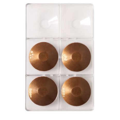 Decora Professional polycarbonate chocolate mold, small round plate, 6 cavities Decora Professional polycarbonate chocolate mold, small round plate, 6 cavities