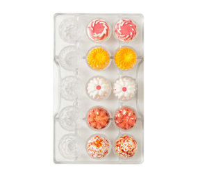 Decora Polycarbonate praline mold, Summer, 15 cavities Decora Polycarbonate praline mold, Summer, 15 cavities