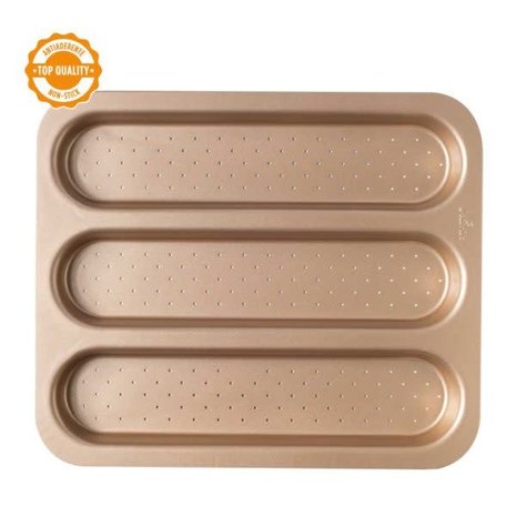 Decora Non-stick metal baguette pan, rose gold finish, 38 x 32 cm Decora Non-stick metal baguette pan, rose gold finish, 38 x 32 cm
