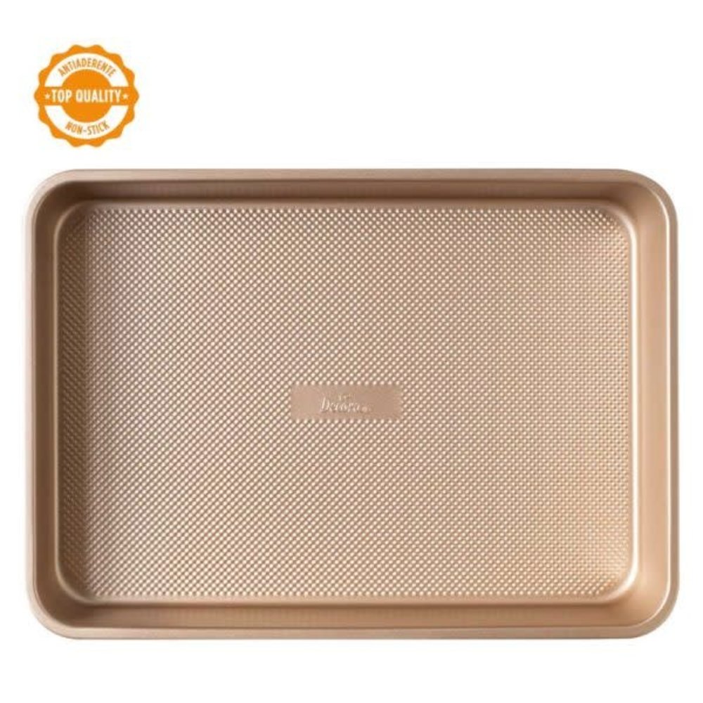 Decora Non-stick metal rectangular cake mold, rose gold finish, 34.7 x 24.5 x 5.5 cm Decora Non-stick metal rectangular cake mold, rose gold finish, 34.7 x 24.5 x 5.5 cm