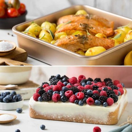 Decora Rose gold non-stick square cake pan 24cm (height: 5cm) Decora Rose gold non-stick square cake pan 24cm (height: 5cm)