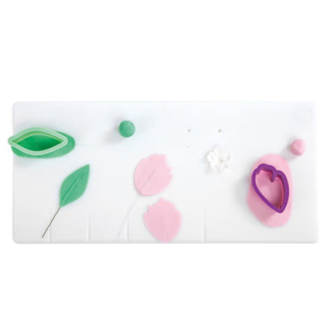 Decora Multifunctionele antiaanbak plastic plaat voor gumpaste-bloemen, 40 x 20 cm