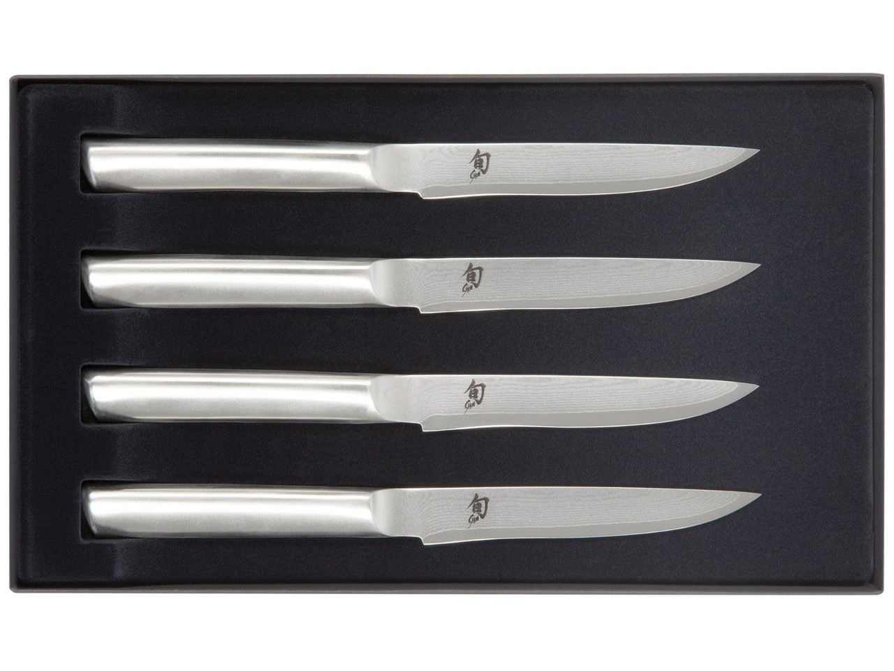 Kai Set of 4 Shun Steel steak knives in box Kai Set of 4 Shun Steel steak knives in box