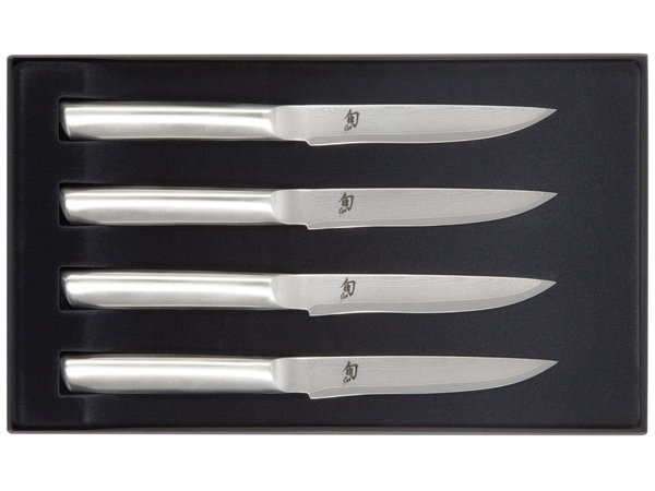 Kai Set of 4 Shun Steel steak knives in box Kai Set of 4 Shun Steel steak knives in box