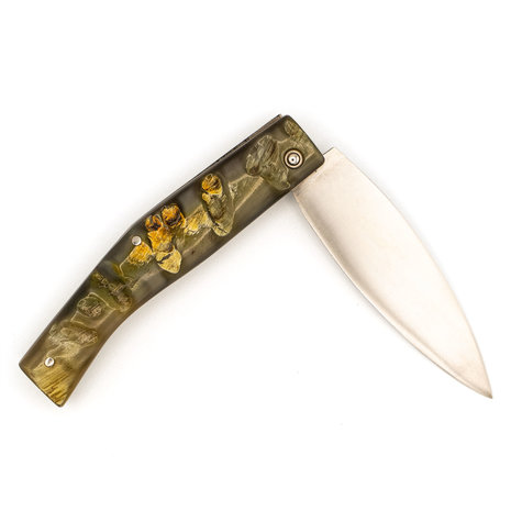 Pallares Solsona Busa carbon steel 8cm folding knife ram horn