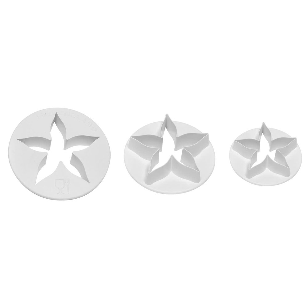 PME 3-piece floral fondant cutter set – larger calyx PME 3-piece floral fondant cutter set – larger calyx