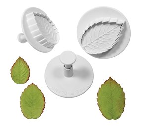 PME 3 fondant-uitsteekvormen geaderde rozenbladeren PME 3 fondant-uitsteekvormen geaderde rozenbladeren