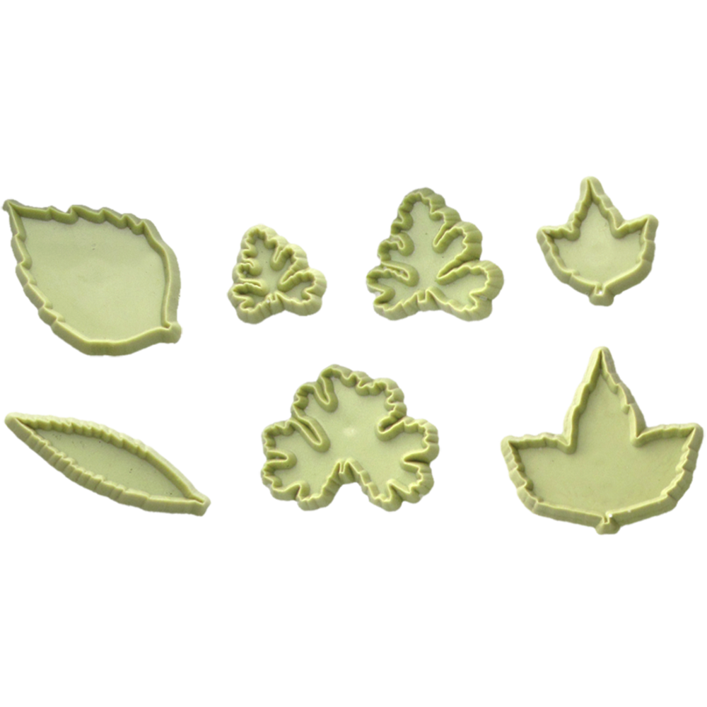 Uitsteekvormpjes voor fondant-gebladerte, set van 7