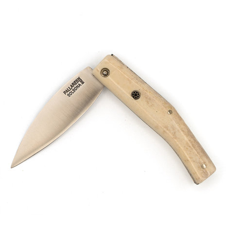Pallares Solsona Busa stainless steel 8cm folding knife polished deer horn