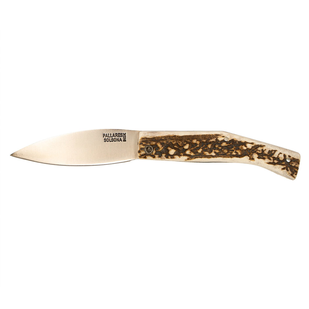 Pallares Solsona Busa stainless steel 8cm folding knife unpolished deer horn Pallares Solsona Busa stainless steel 8cm folding knife unpolished deer horn