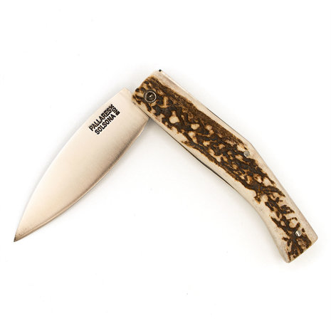 Pallares Solsona Busa stainless steel 8cm folding knife unpolished deer horn Pallares Solsona Busa stainless steel 8cm folding knife unpolished deer horn