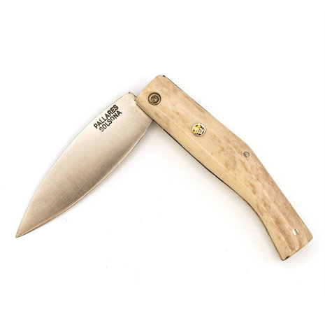 Pallares Solsona Busa carbonstalen 8cm klapmes hertenhoorn gepolijst