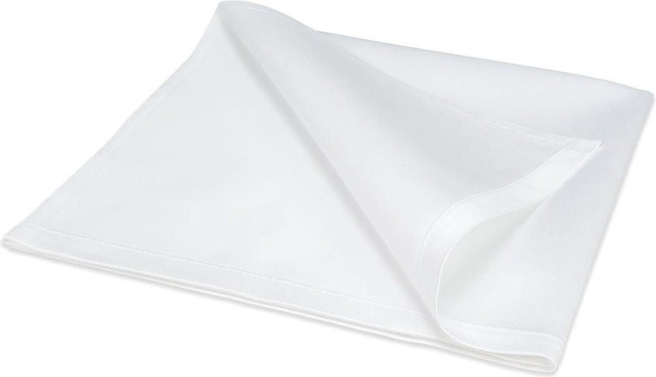 Servet, witte band 53x53cm Servet, witte band 53x53cm