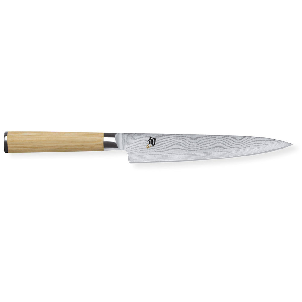 KAI Shun Classic White Coltello Chef Giapponese 20 Cm - Lama Damasco 32 Strati, Nucleo VG-MAX, Manico In Legno Pakka