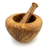 Gladde olijfhouten vijzel 16cm