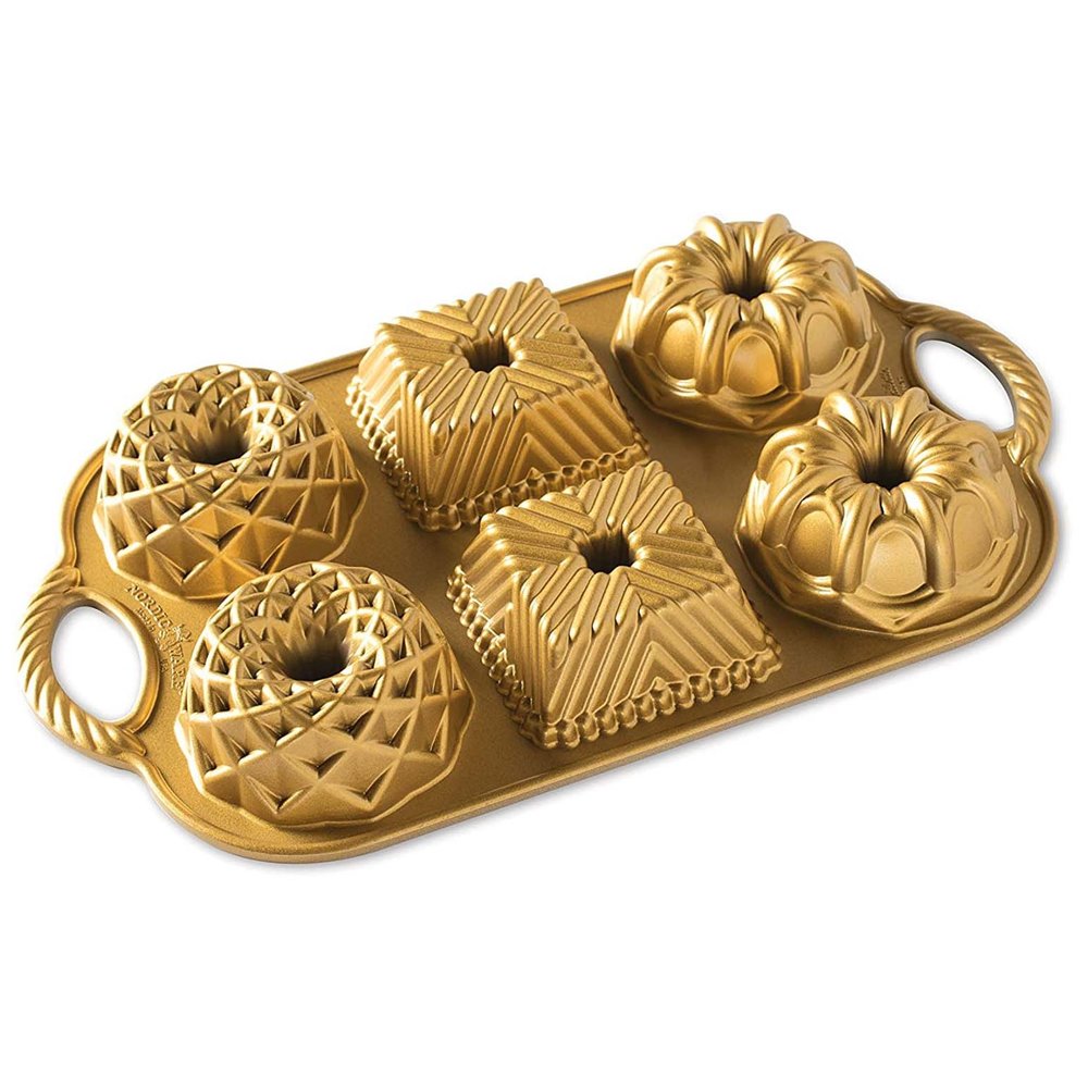 Nordic Ware Geo Bundtlette Pan GOLD Nordic Ware Geo Bundtlette Pan GOLD