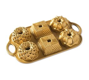 Nordic Ware Geo Bundtlette Pan GOLD Nordic Ware Geo Bundtlette Pan GOLD
