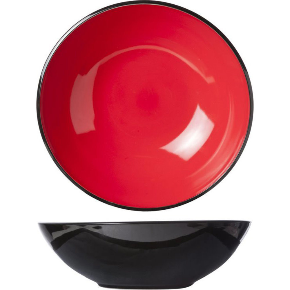 Cosy & Trendy Saladeschaal Zwart/Rood 33cm
