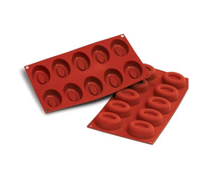 Silikomart Siliconen vorm 10 x savarin ovaal  SF 084