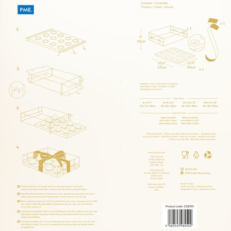 PME Cake box for 12 cupcakes (34x27x10cm) PME Cake box for 12 cupcakes (34x27x10cm)