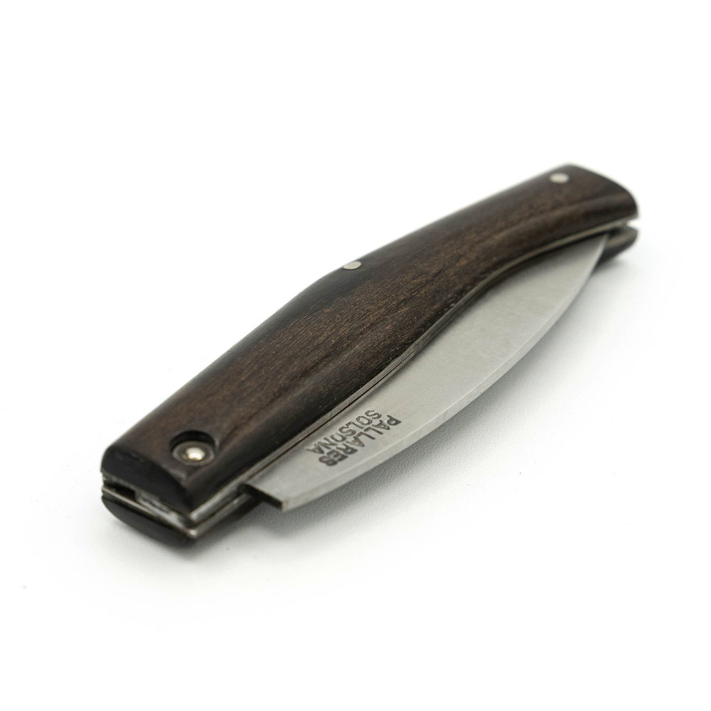 Pallares Solsona Busa carbonstalen 8cm klapmes ebbenhout Pallares Solsona Busa carbonstalen 8cm klapmes ebbenhout