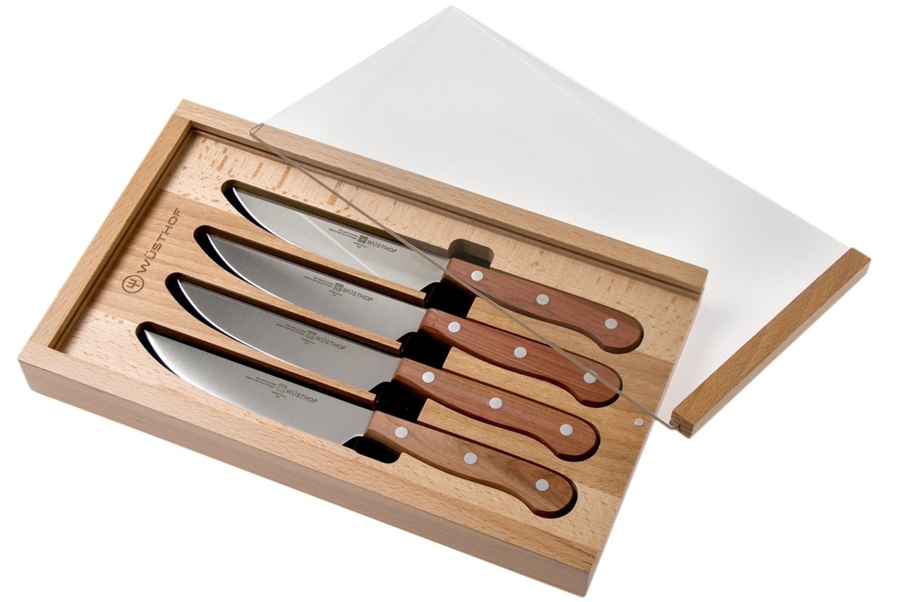 Wüsthof Steakmessenset pruimenhout Wüsthof Steakmessenset pruimenhout