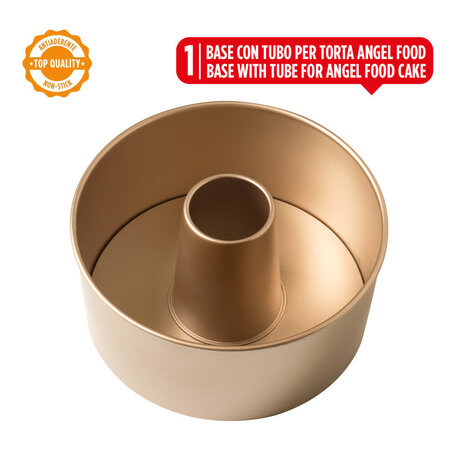 Decora Non-stick chiffon cake pan, with flat base and chiffon base Decora Non-stick chiffon cake pan, with flat base and chiffon base