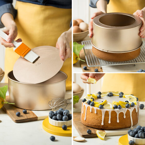 Decora Non-stick chiffon cake pan, with flat base and chiffon base Decora Non-stick chiffon cake pan, with flat base and chiffon base