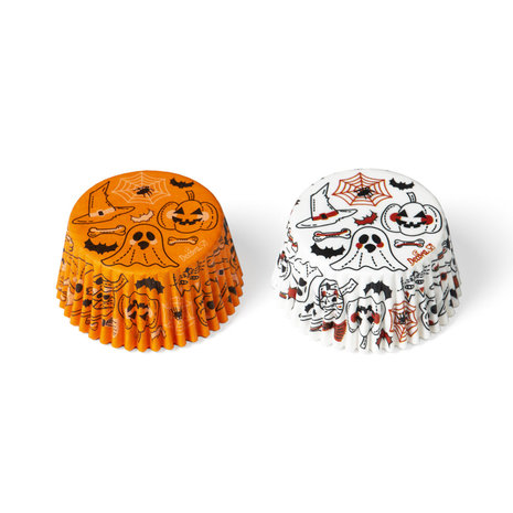 Decora Papieren bakvormpjes pompoen en spook, ⌀50 x 32 mm, 36 stuks