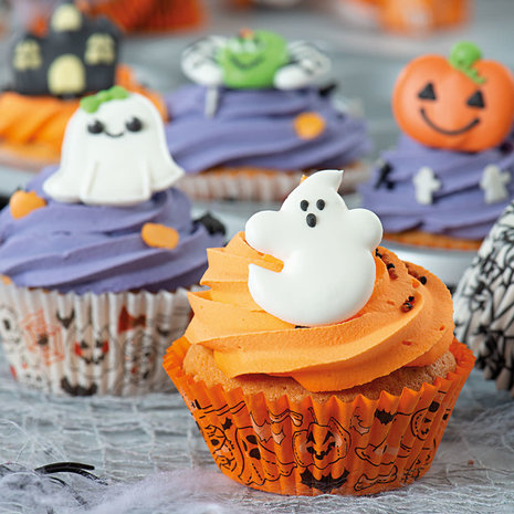 Decora Cupcakevormpjes halloween, pompoen & spook, 36 stuks