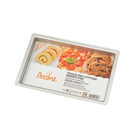 Decora Professionele geanodiseerde aluminium bakplaat voor koekjes en pizza, 17,8 x 28 cm