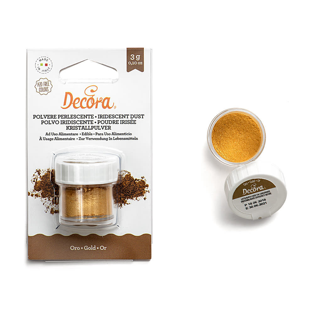 Decora Parelmoer gouden glanspoeder (nieuwe formule) voor decoratie Decora Parelmoer gouden glanspoeder (nieuwe formule) voor decoratie