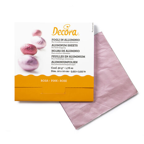 Decora Roze aluminium folievelletjes voor het inpakken van bonbons Decora Roze aluminium folievelletjes voor het inpakken van bonbons