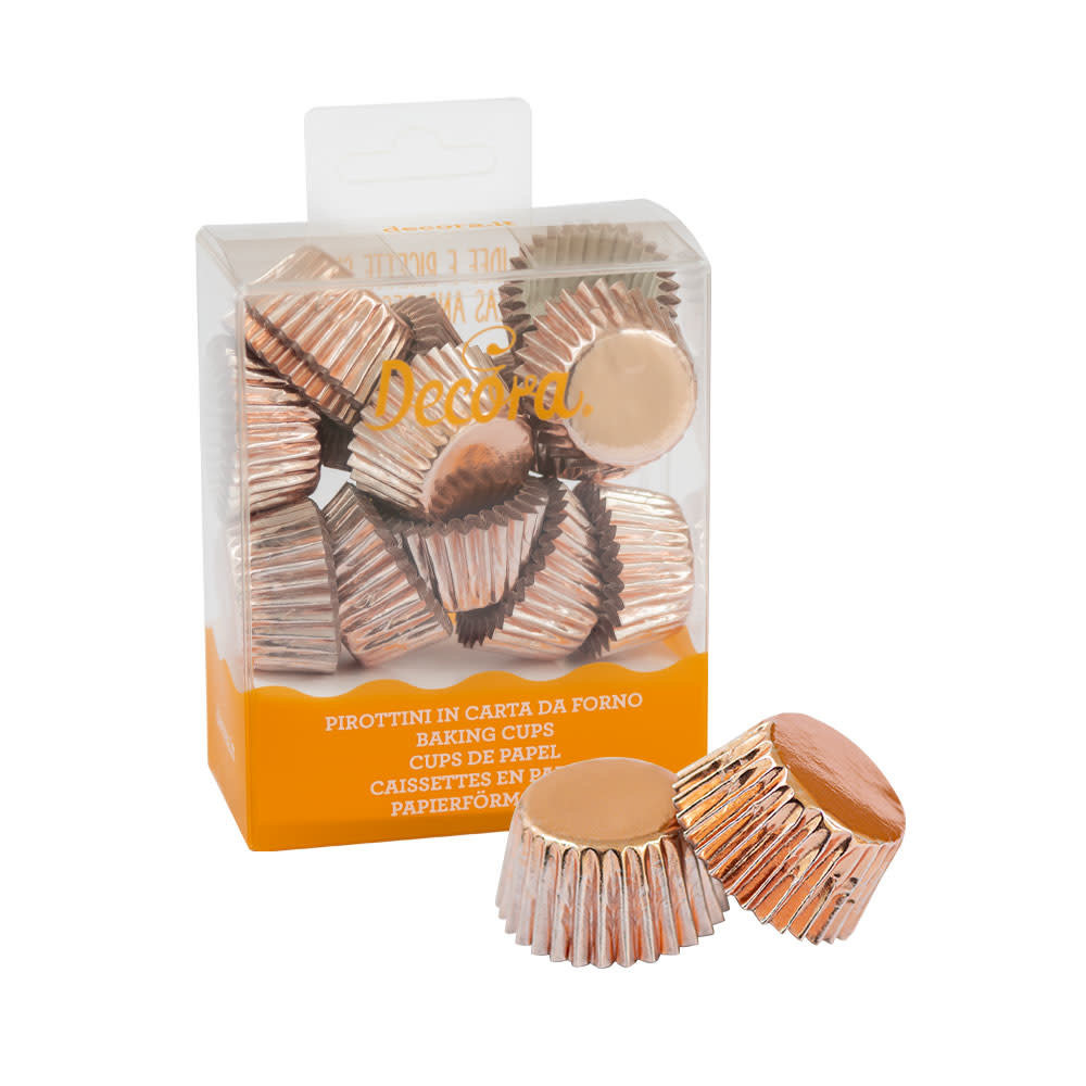 Decora Rose gold paper bonbon cases, ⌀27 x 17 mm, 180 pieces