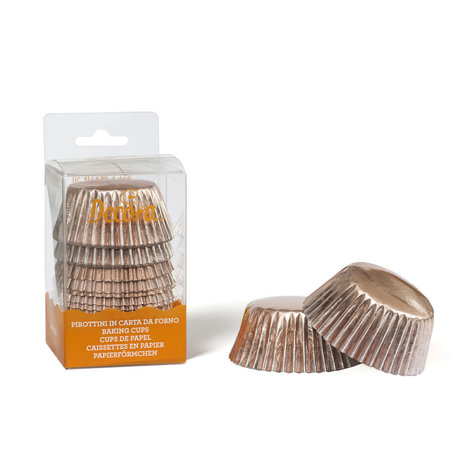 Decora Rose gold papieren muffinvormpjes, ⌀50 x 32 mm, 60 stuks