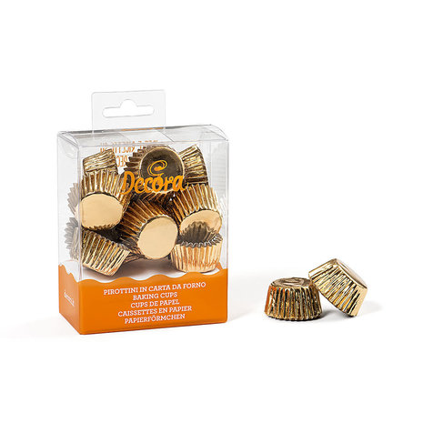 Decora 180 gold mini baking cups / bonbon cups 27x17mm
