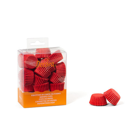 Decora Red paper bonbon cases, ⌀27 x 17 mm, 200 pieces