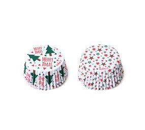 Decora Paper muffin cases, Christmas trees and stars, 36 pieces