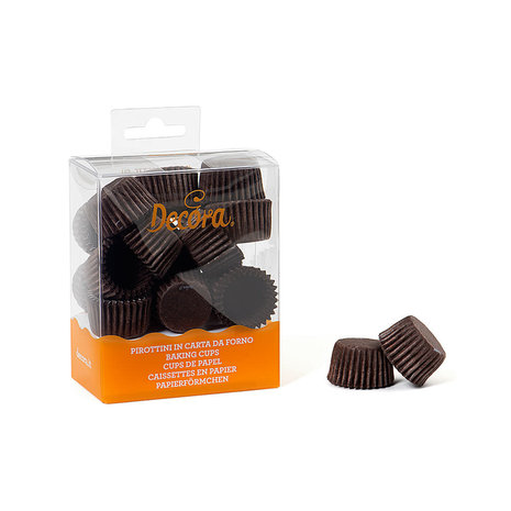 Decora 200 brown mini baking cups / bonbon cups 27x17mm Decora 200 brown mini baking cups / bonbon cups 27x17mm