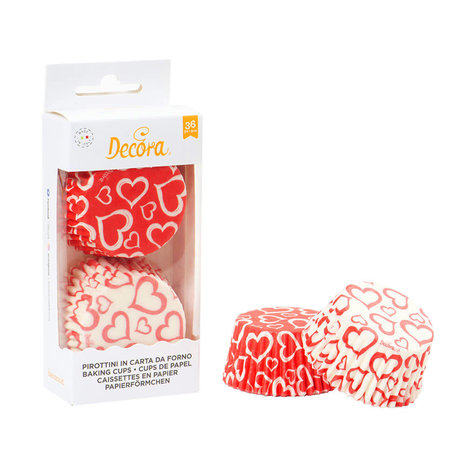 Decora 36 heart cake cups