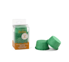 Decora Papieren geribbelde muffinvormpjes, groen, 25 stuks