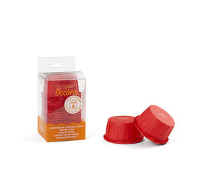 Decora Papieren geribbelde muffinvormpjes, rood, 25 stuks