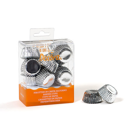 Decora Cupcake/bonbonvormpjes zilver 27x17mm, 180st