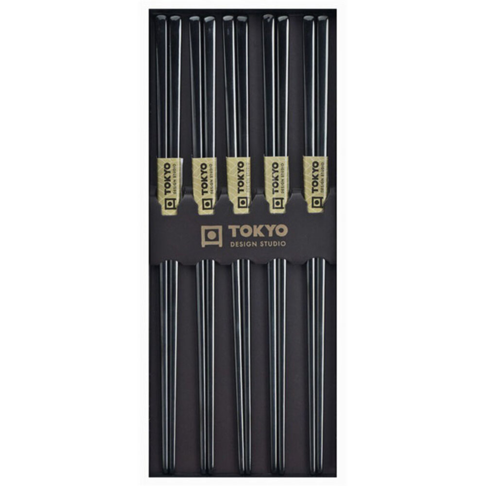 Tokyo Design Studio 5 sets of chopsticks Stainless Steel Black in gift box