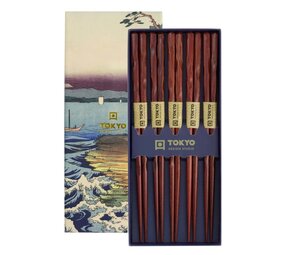 Tokyo Design Studio 5 sets of chopsticks Twist Brown