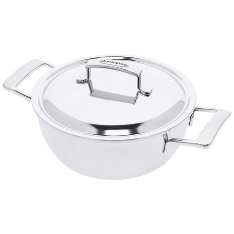 Demeyere Silver 7 conische sudderpan met dubbelwandig deksel 24cm / 3,25L Demeyere Silver 7 conische sudderpan met dubbelwandig deksel 24cm / 3,25L