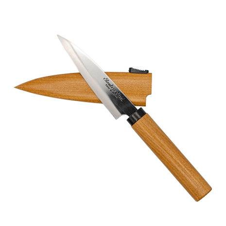 Kanetsune Japanese fruit knife with cherry wood sheath Kanetsune Japanese fruit knife with cherry wood sheath