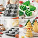 Decora Platinum siliconen kerstbomen vorm, 6 vormen, 30 x 17 cm