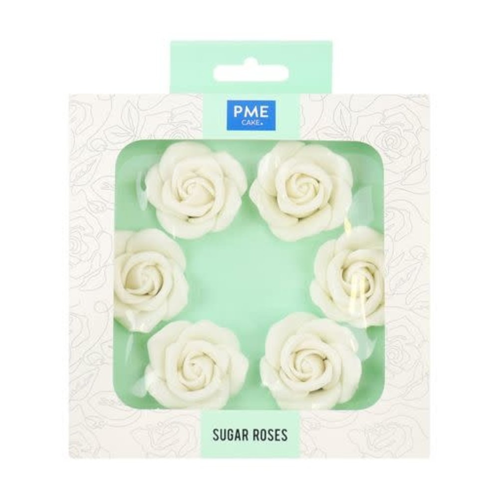 PME 6 edible sugar roses 4,5cm PME 6 edible sugar roses 4,5cm