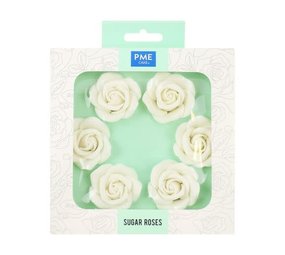 PME 6 eetbare suikerrozen 4,5cm PME 6 eetbare suikerrozen 4,5cm